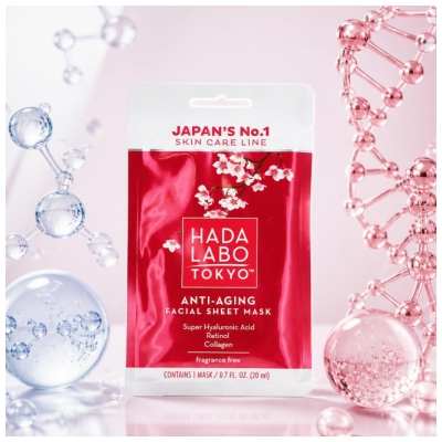 Hada Labo Tokyo Masque en Tissus Anti-Âge Visage à l'Acide Hyaluronique 20 ml