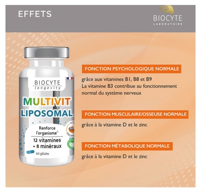 Biocyte Longevity Multivit Liposomal 60 Unités