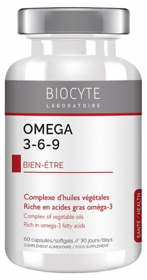 Biocyte Longevity Oméga 3 - 6 - 9 - Bien-Être - 60 Capsules