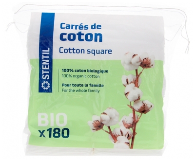 Stentil Carrés de Coton Bio 180 Unités