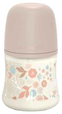 Suavinex Wonderland Biberon Tétine Symétrique S Débit Lent 150 ml Dès 0 Mois - Couleur : Rose