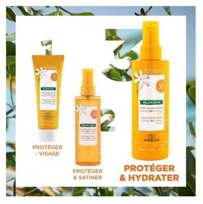 Klorane Solaire - Spray Solaire Sublime SPF 30 au Tamanu Bio et au Monoï - Corps 200 ml