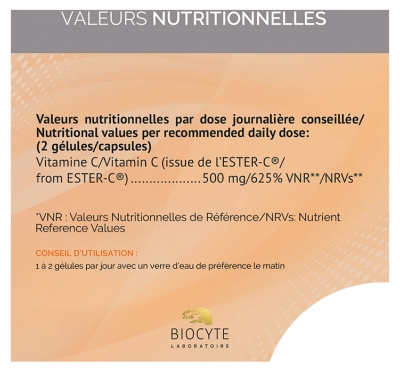 Biocyte Longevity Ester-C Forte 30 Unités