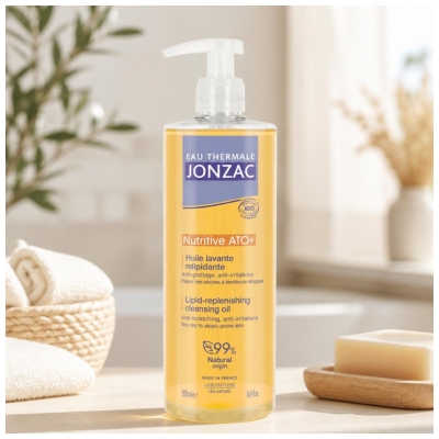 Eau Thermale Jonzac Nutritive ATO+ Huile Lavante Relipidante Anti-Grattage Bio 500 ml