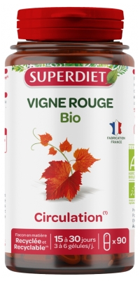 Superdiet Vigne Rouge Circulation Bio 90 Gélules