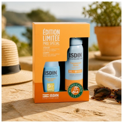Isdin Fotoprotector Fusion Water Magic Crème Solaire Visage SPF 50 50 ML + Protecteur Solaire SPF 50 Spray 100 ML