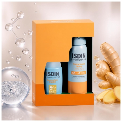 Isdin Fotoprotector Fusion Water Magic Crème Solaire Visage SPF 50 50 ML + Protecteur Solaire SPF 50 Spray 100 ML