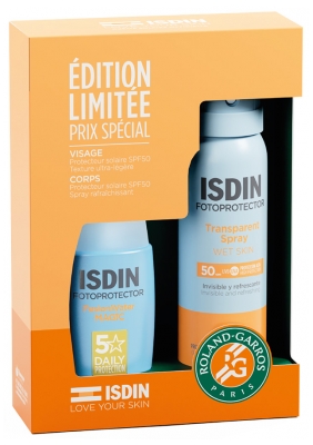 Isdin Fotoprotector Fusion Water Magic Crème Solaire Visage SPF 50 50 ML + Protecteur Solaire SPF 50 Spray 100 ML