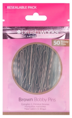 Brushworks Épingles à Cheveux 50 Unités - Couleur : Brun