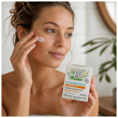 Léa Nature SO BIO étic Hydra Aloe Vera Crème Hydratante Booster d'Éclat 50 ml