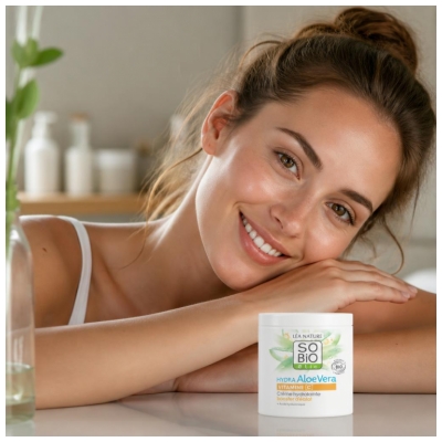 Léa Nature SO BIO étic Hydra Aloe Vera Crème Hydratante Booster d'Éclat 50 ml