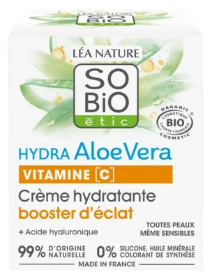 Léa Nature SO BIO étic Hydra Aloe Vera Crème Hydratante Booster d'Éclat 50 ml