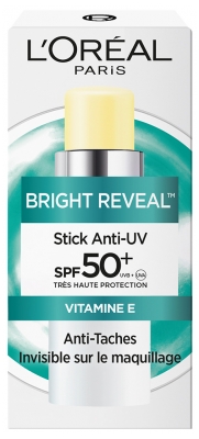 L'Oréal Paris Bright Reveal Stick Anti-UV Vitamine E Anti-Taches Visage SPF50+ 9 ML