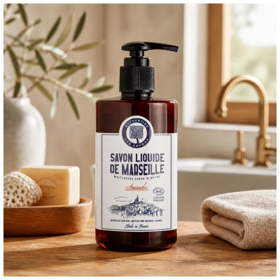 Authentine Savon Liquide de Marseille Multiusage Corps & Mains Amande Bio 1 Litre