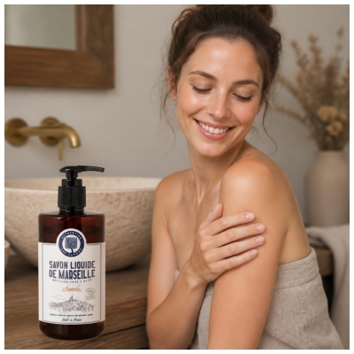 Authentine Savon Liquide de Marseille Multiusage Corps & Mains Amande Bio 1 Litre