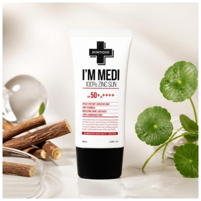 Suntique I'm Medi 100% Zinc Sun Crème Solaire Visage SPF50+ 50 ML