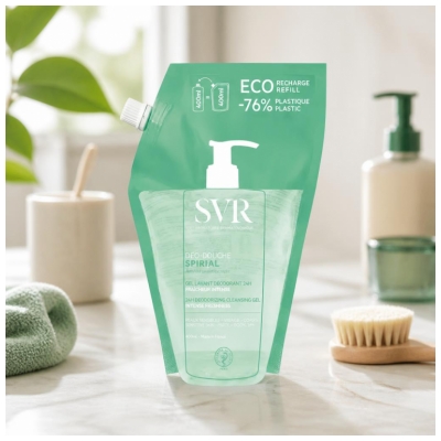 SVR Spirial Déo-Douche Gel Lavant Déodorant 24h Éco Recharge 400 ML