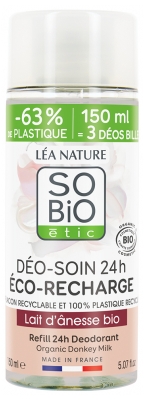Léa Nature SO BIO étic Déo-Soin 24H Lait d'Ânesse Éco-Recharge Biologique 150 ML