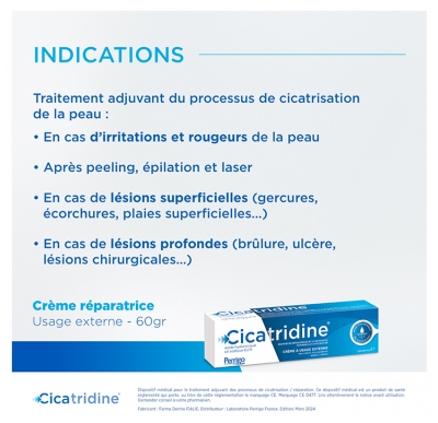 Cicatridine à l'Acide Hyaluronique et Sel Sodique Crème 60 g