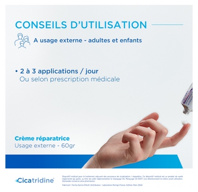 Cicatridine à l'Acide Hyaluronique et Sel Sodique Crème 60 g