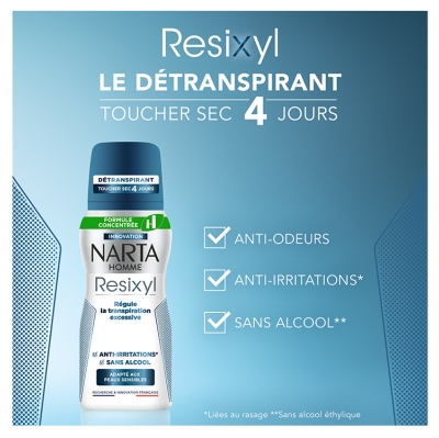 Narta Homme Résixyl Détranspirant 4 Jours Spray Compressé de 100 ML