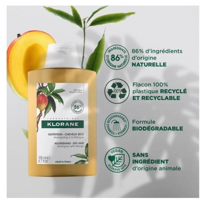 Klorane Nutrition Shampoing à la Mangue 200 ml