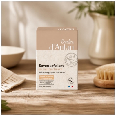 Recettes d'Antan Savon Exfoliant au Lait de Chèvre 100 Grammes