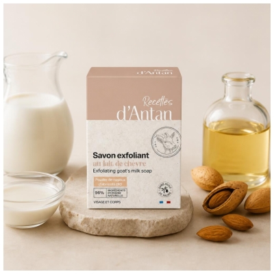 Recettes d'Antan Savon Exfoliant au Lait de Chèvre 100 Grammes