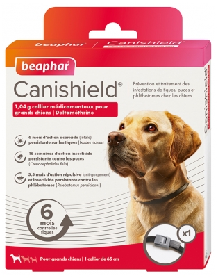 Beaphar Canishield 1,04 g Collier Médicamenteux Pour Grands Chiens 
à la Deltaméthrine - 1 Collier