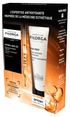 Filorga HYDRA-AOX [5] Sérum Antioxydant Intensif 30 ml + SKIN-PREP Crème Exfoliante Enzymatique 75 ml OFFERTE