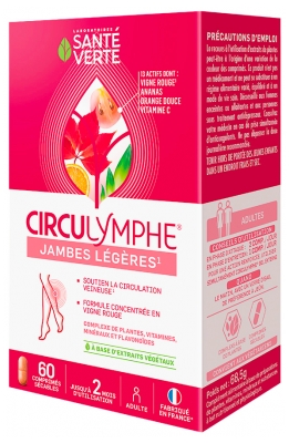 Santé Verte Circulymphe Jambes Légères Cps 60U