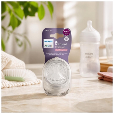 Avent 2 Tétines à Réponse Naturelle - Liquides Épaissis - 6 Mois et +