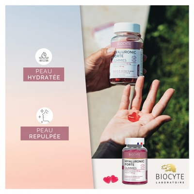 Biocyte Hyaluronic Forte Gummies - Hydrate et Repulpe la Peau - 60 Unités