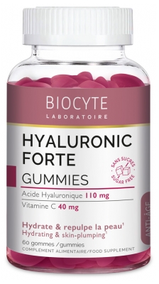 Biocyte Hyaluronic Forte Gummies - Hydrate et Repulpe la Peau - 60 Unités