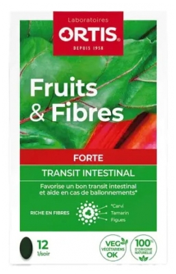 Ortis Fruits & Fibres Forte Favorise le Transit Intestinal 12 Comprimés