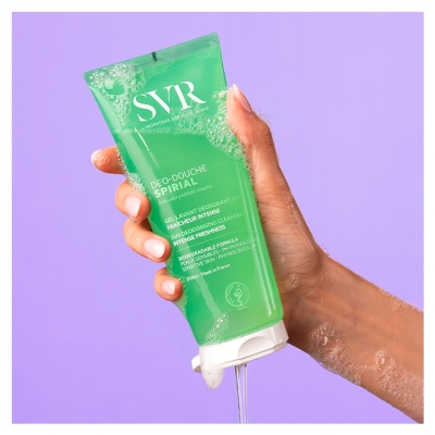 SVR Spirial : Soins de la sudation Déo-Douche Gel lavant Déodorant 24H 200 ml