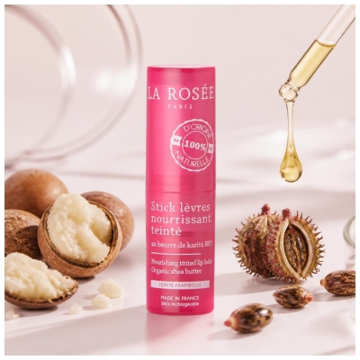 La Rosée Stick Lèvres Nourrissant Teinté Rechargeable au Beurre de Karité Bio