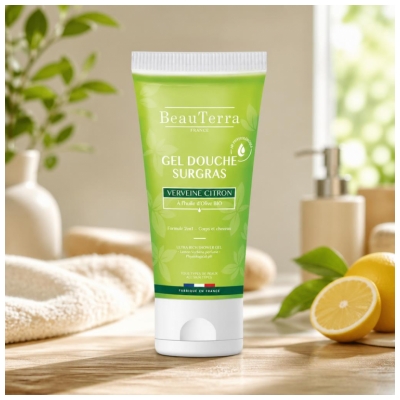 BeauTerra Gel Douche Surgras 2en1 Parfum Verveine-Citron 200 ml
