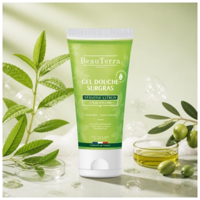 BeauTerra Gel Douche Surgras 2en1 Parfum Verveine-Citron 200 ml