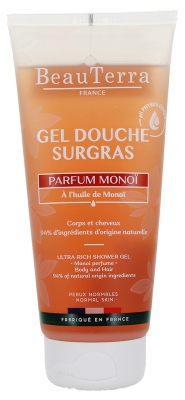 BeauTerra Gel Douche Surgras 2en1 Parfum Monoï 200 ml