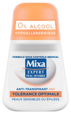 Mixa Expert Peau Sensible Anti-Transpirant 48H Roll-On Tolérance Optimale 50 ml