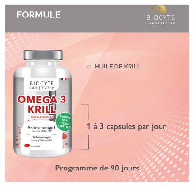 Biocyte Longevity Omega 3 Krill 90 Unités