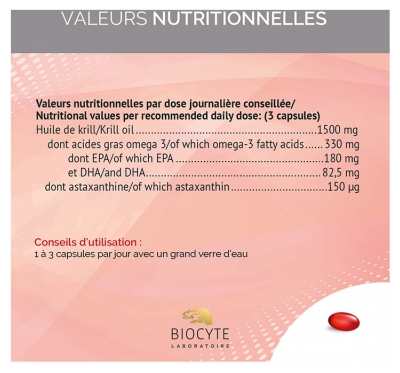 Biocyte Longevity Omega 3 Krill 90 Unités
