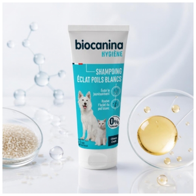 Biocanina Shampoing Éclat pour Poils Blancs 200 ML