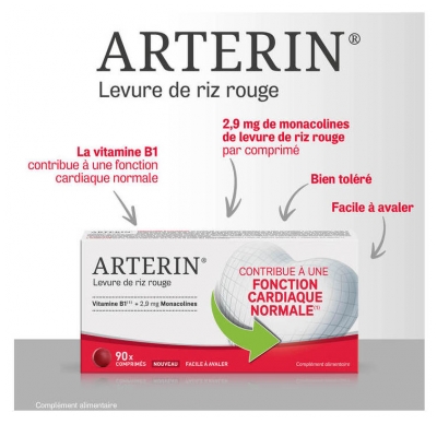 Arterin Levure de Riz Rouge 90 Unités