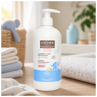 Cattier Baby Liniment Lait Nettoyant Bébé Bio 500 ml