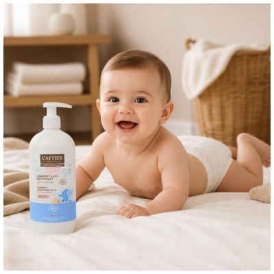 Cattier Baby Liniment Lait Nettoyant Bébé Bio 500 ml