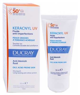 Ducray Keracnyl UV Fluide Anti-imperfections Peaux Grasses SPF50+ 50 ML