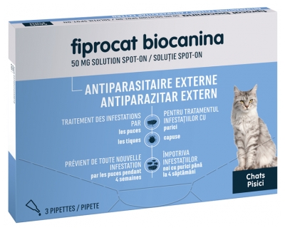 Biocanina Fiprocat 50 mg Solution Spot-On Chats 3 Unités