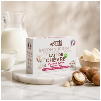 MKL Green Nature Lait de Chèvre Bio Savon Surgras Douceur de Lait Visage et Corps 100 g